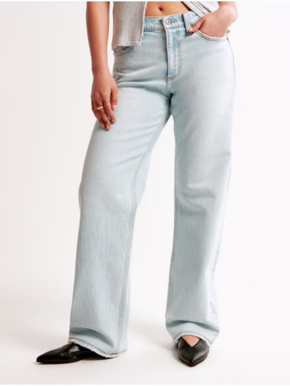Abercrombie & Fitch The Baggy Low Curve Love Jeans Light Blue Size 6R